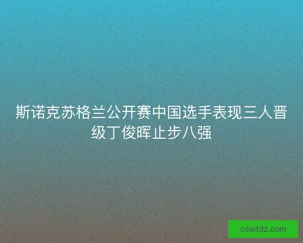 斯诺克苏格兰公开赛中国选手表现三人晋级丁俊晖止步八强 斯诺克苏格兰公开赛中国选手表现三人晋级丁俊晖止步八强